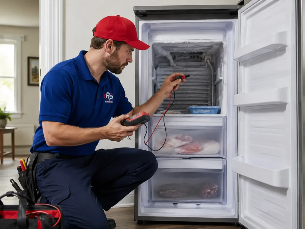Technician repairing a home freezer in Springdale AR
