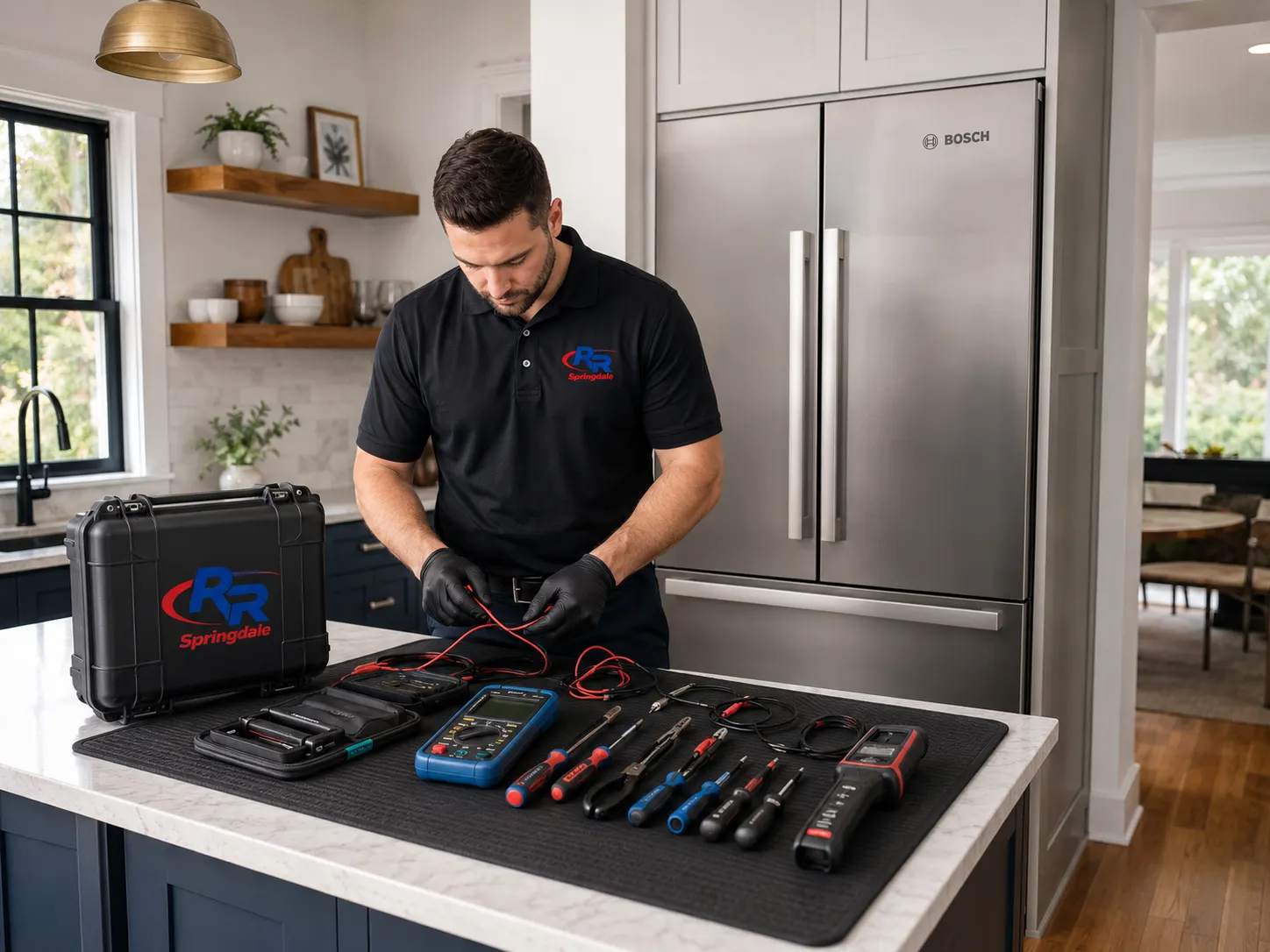 RR Springdale service station for Bosch refrigerator repair in Springdale, AR.